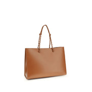 Jil Sander Brown Calf Leather Bos Taurus Shoulder Bag