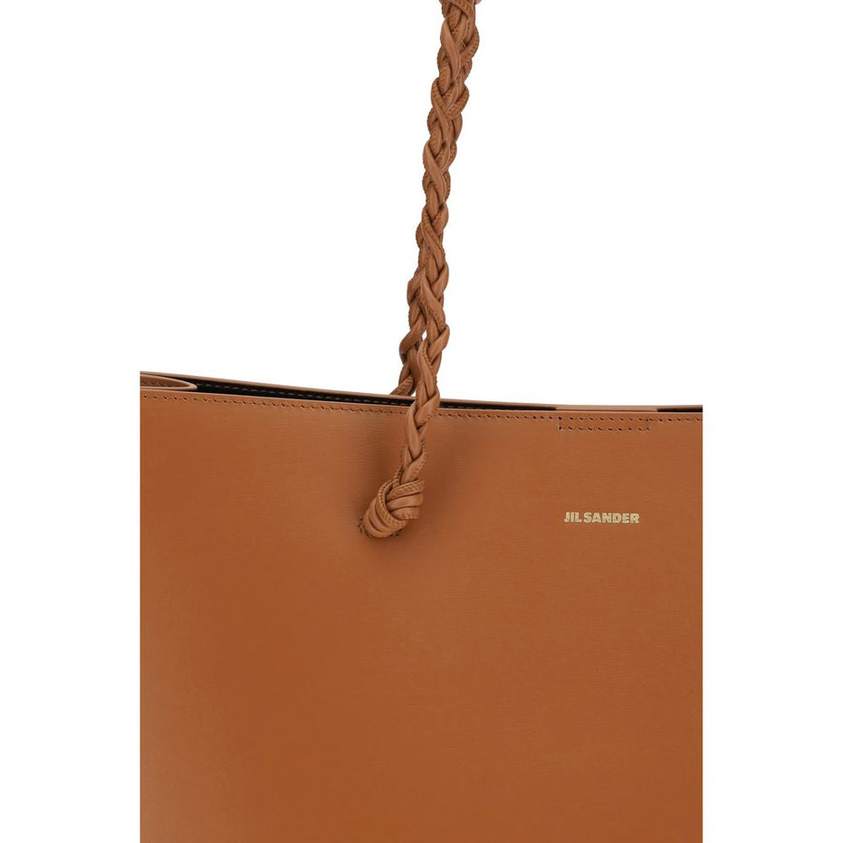 Jil Sander Brown Calf Leather Bos Taurus Shoulder Bag