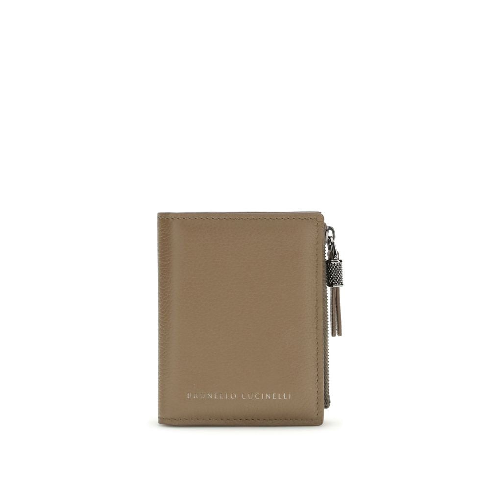 Brunello Cucinelli Brown Calf Leather Bos Taurus Wallet