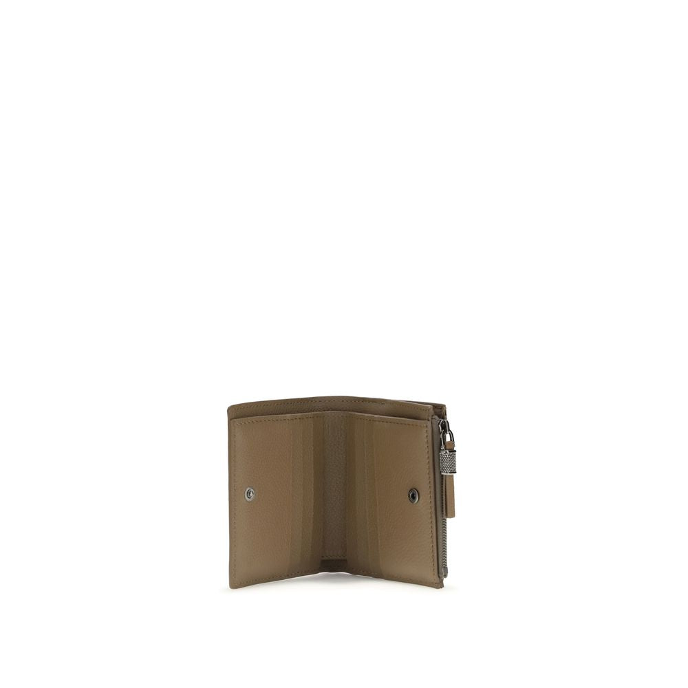 Brunello Cucinelli Brown Calf Leather Bos Taurus Wallet