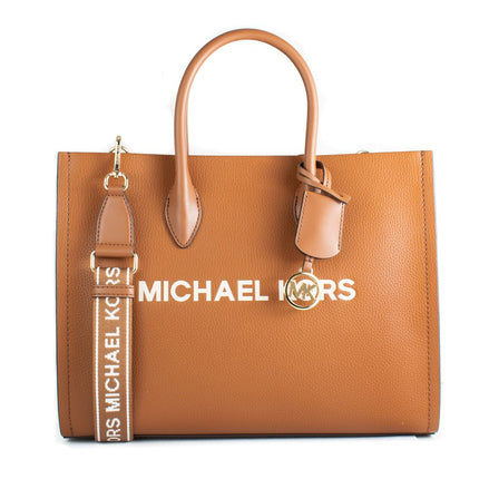 Δερμάτινη τσάντα ώμου Michael Kors, καφέ