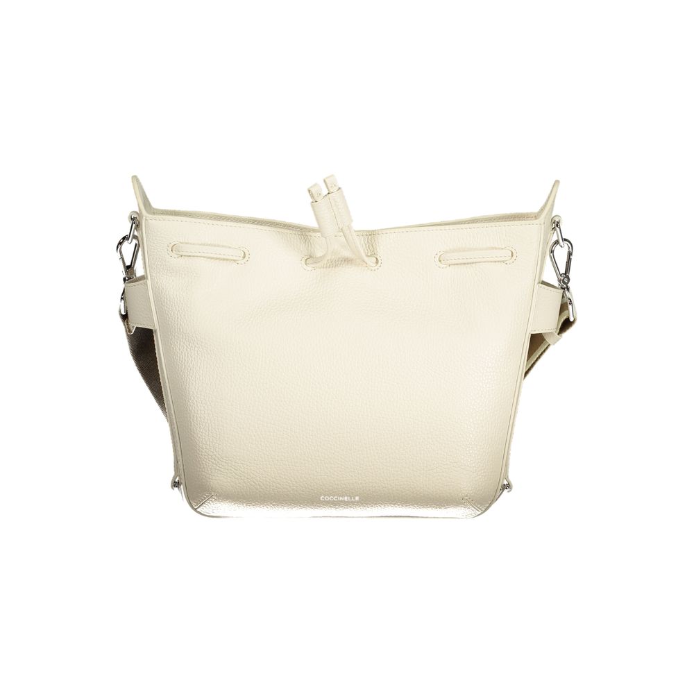 Coccinelle Λευκό Δέρμα Γυναικεία Τσάντα Χειρός