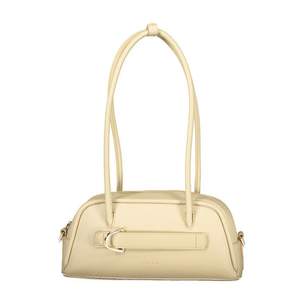 Coccinelle Μπεζ Δερμάτινη Γυναικεία Τσάντα Χειρός