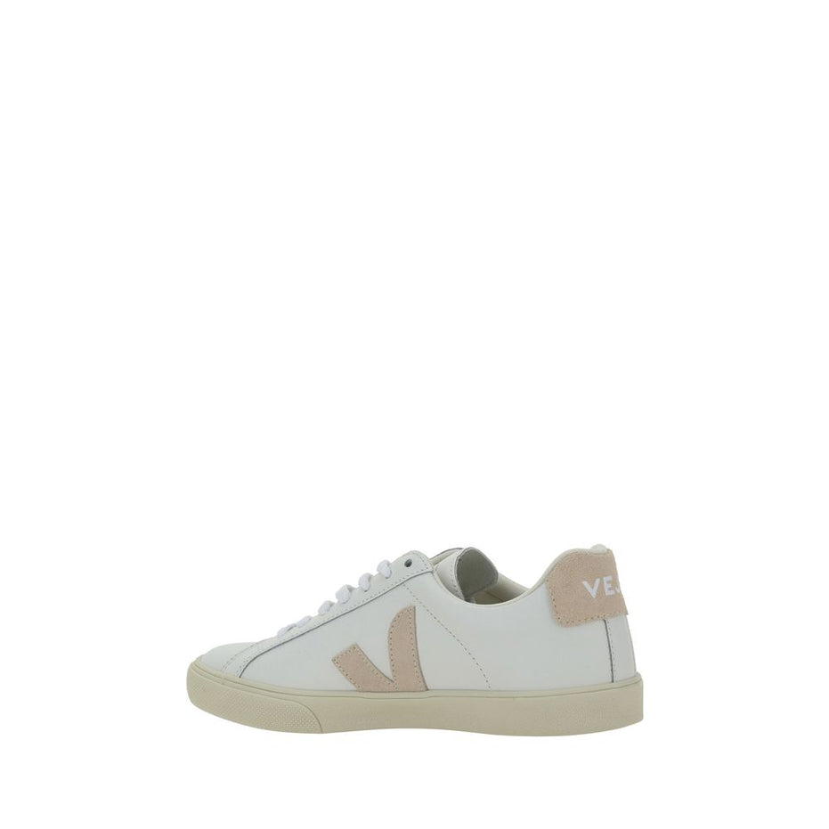 Veja White Calf Leather Bos Taurus Low Top Sneakers