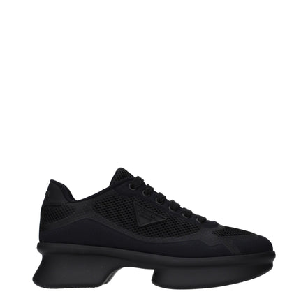 Μαύρα υφασμάτινα χαμηλά sneakers Prada