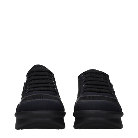 Μαύρα υφασμάτινα χαμηλά sneakers Prada
