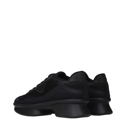 Μαύρα υφασμάτινα χαμηλά sneakers Prada