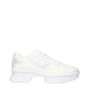 Prada White Fabric Low Top Sneakers