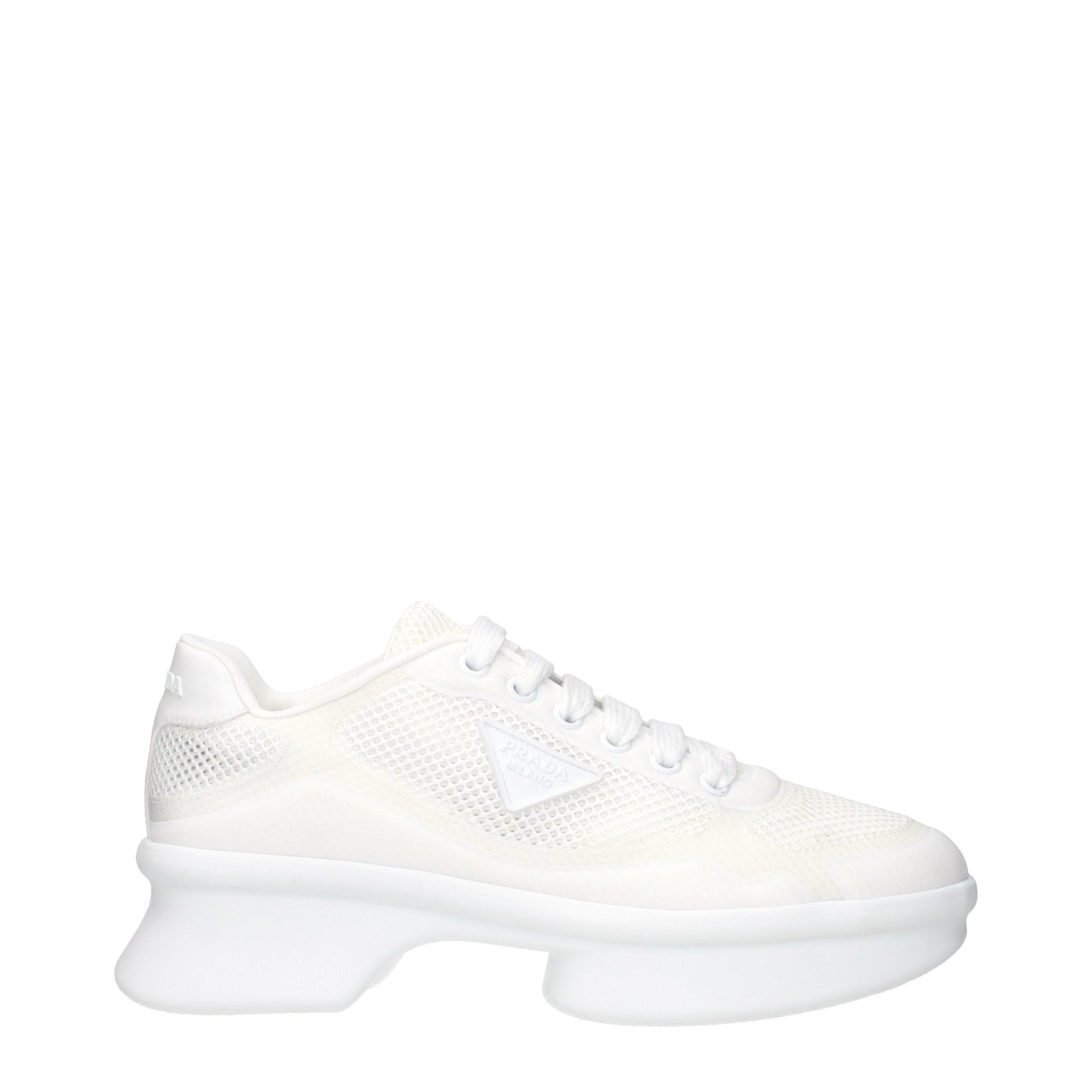 Prada Λευκά Sneakers με Χαμηλή Κορυφή από Ύφασμα