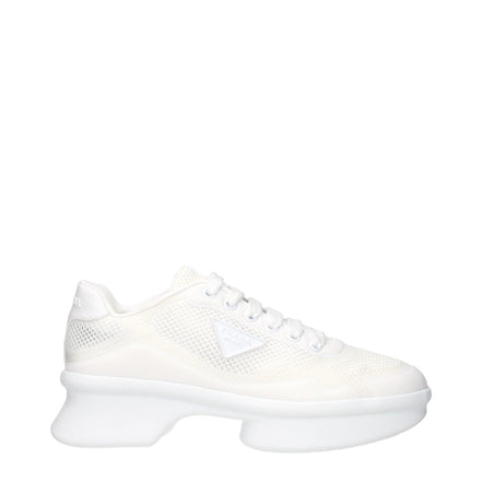 Prada Λευκά Sneakers με Χαμηλή Κορυφή από Ύφασμα