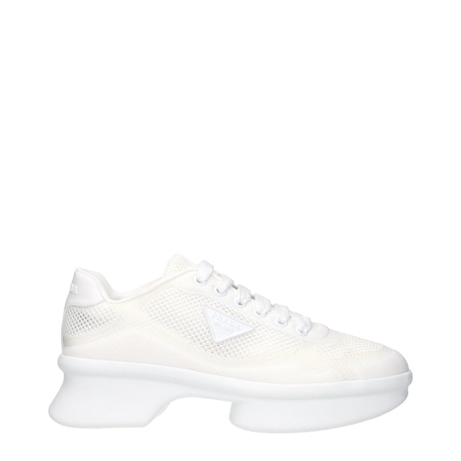 Prada White Fabric Low Top Sneakers