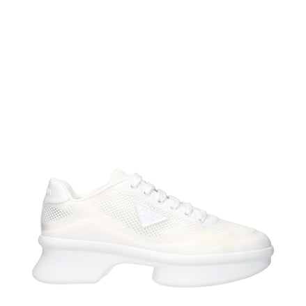 Prada White Fabric Low Top Sneakers