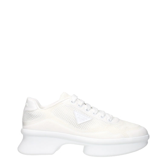 Prada White Fabric Low Top Sneakers