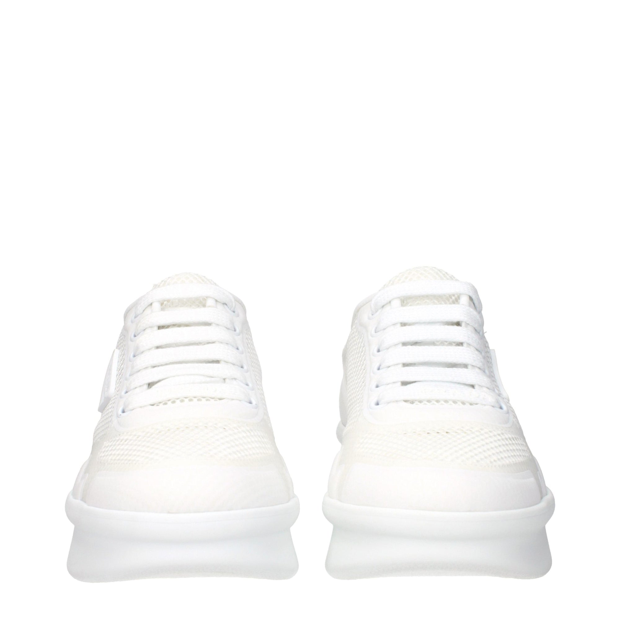 Prada Λευκά Sneakers με Χαμηλή Κορυφή από Ύφασμα