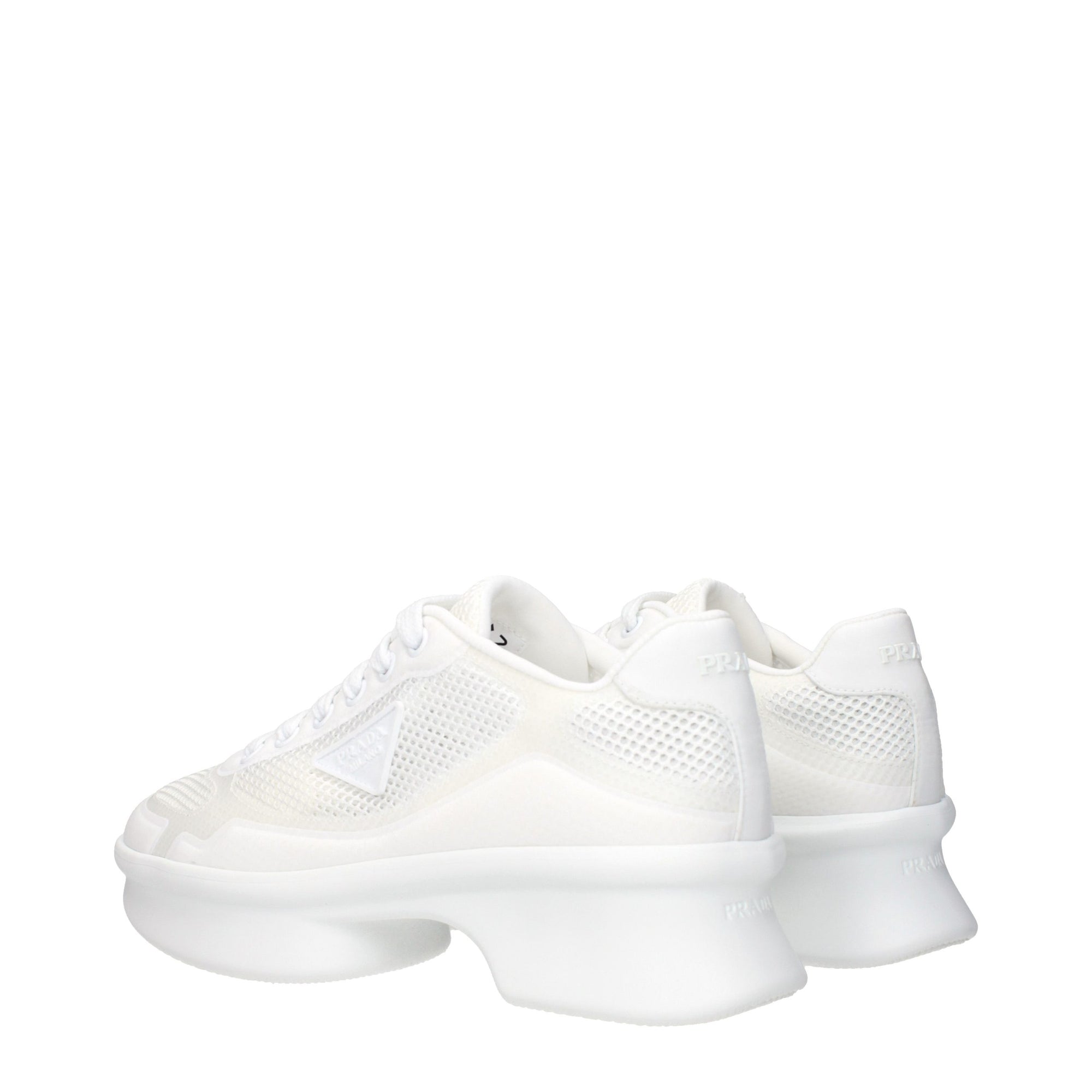 Prada Λευκά Sneakers με Χαμηλή Κορυφή από Ύφασμα