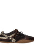 Miu Miu Brown Fabric Low Top Sneakers