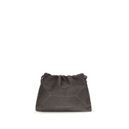 Brunello Cucinelli Brown Leather Drawstring Shoulder Bag