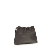 Brunello Cucinelli Brown Leather Drawstring Shoulder Bag