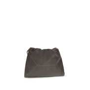 Brunello Cucinelli Brown Leather Drawstring Shoulder Bag