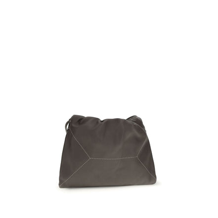 Brunello Cucinelli Brown Leather Drawstring Shoulder Bag