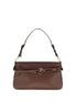 PINKO Brown Calf Leather Bos Taurus Shoulder Bag
