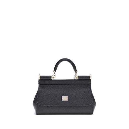 Dolce & Gabbana Black Calf Leather Bos Taurus Handbag