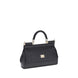Dolce & Gabbana Black Calf Leather Bos Taurus Handbag