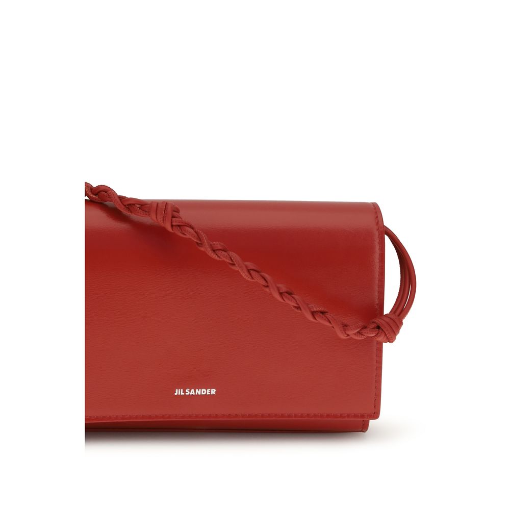 Jil Sander Μαύρο Δερμάτινο Πορτοφόλι από Δέρμα Μόσχου