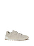 Brunello Cucinelli Beige Calf Leather Bos Taurus Low Top Sneakers