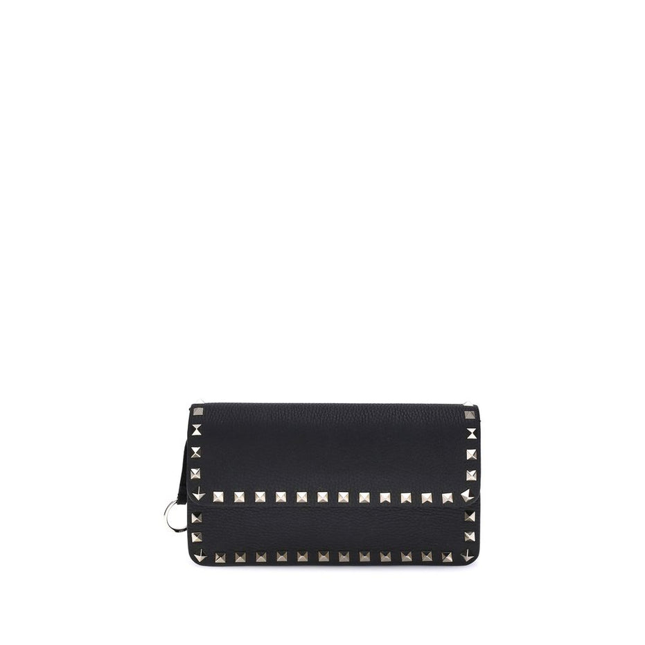 Valentino Garavani Black Calf Leather Bos Taurus Wallet