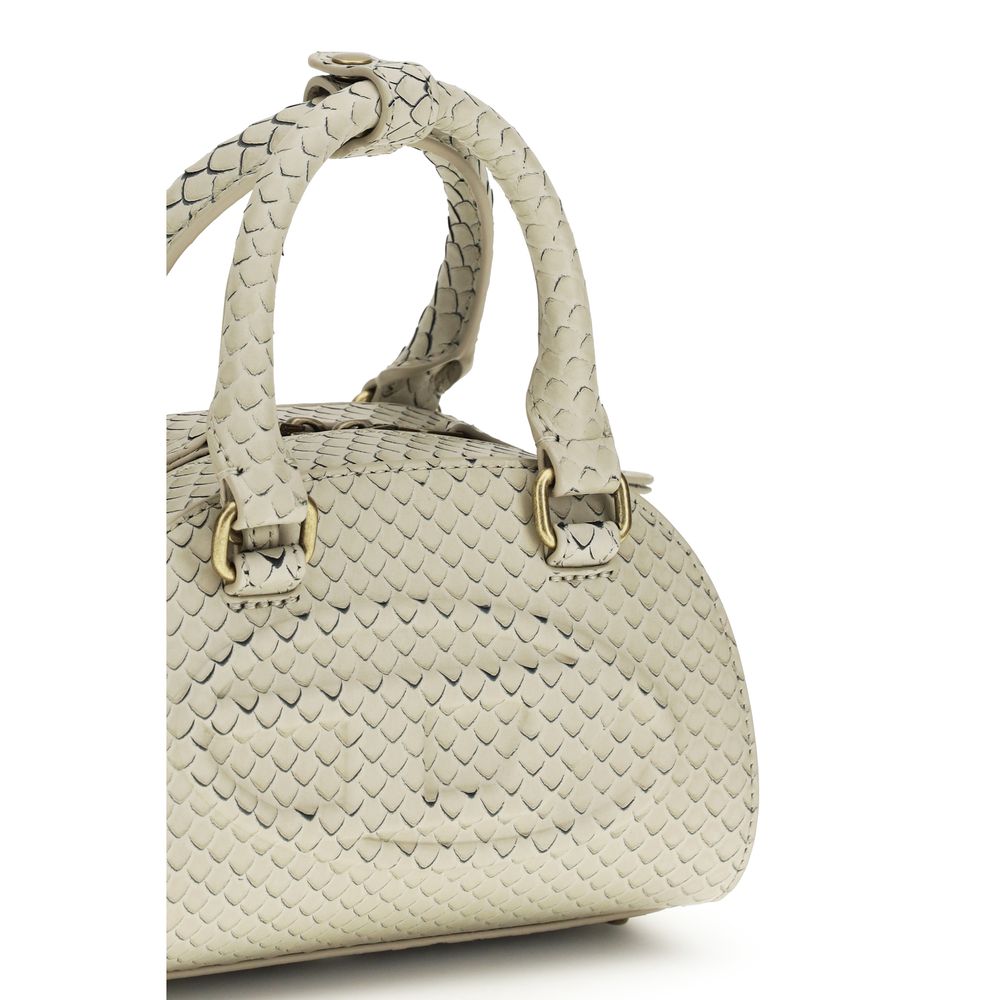 Τσάντα satchel Diesel 1DR Dome από μπεζ δέρμα