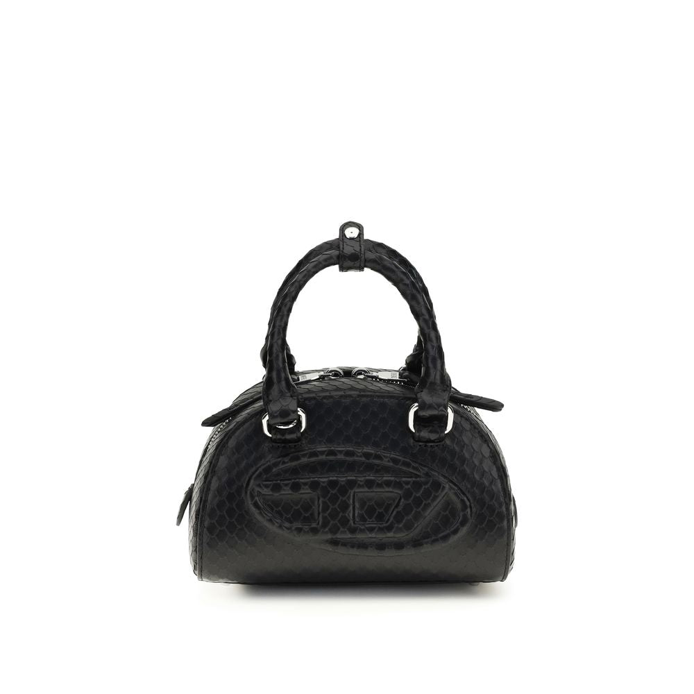 Τσάντα satchel Diesel 1DR Dome από μαύρο δέρμα