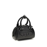 Τσάντα satchel Diesel 1DR Dome από μαύρο δέρμα