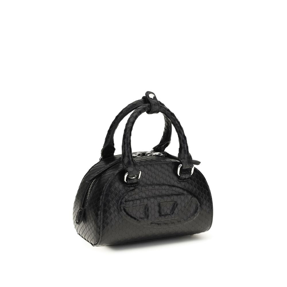 Τσάντα satchel Diesel 1DR Dome από μαύρο δέρμα