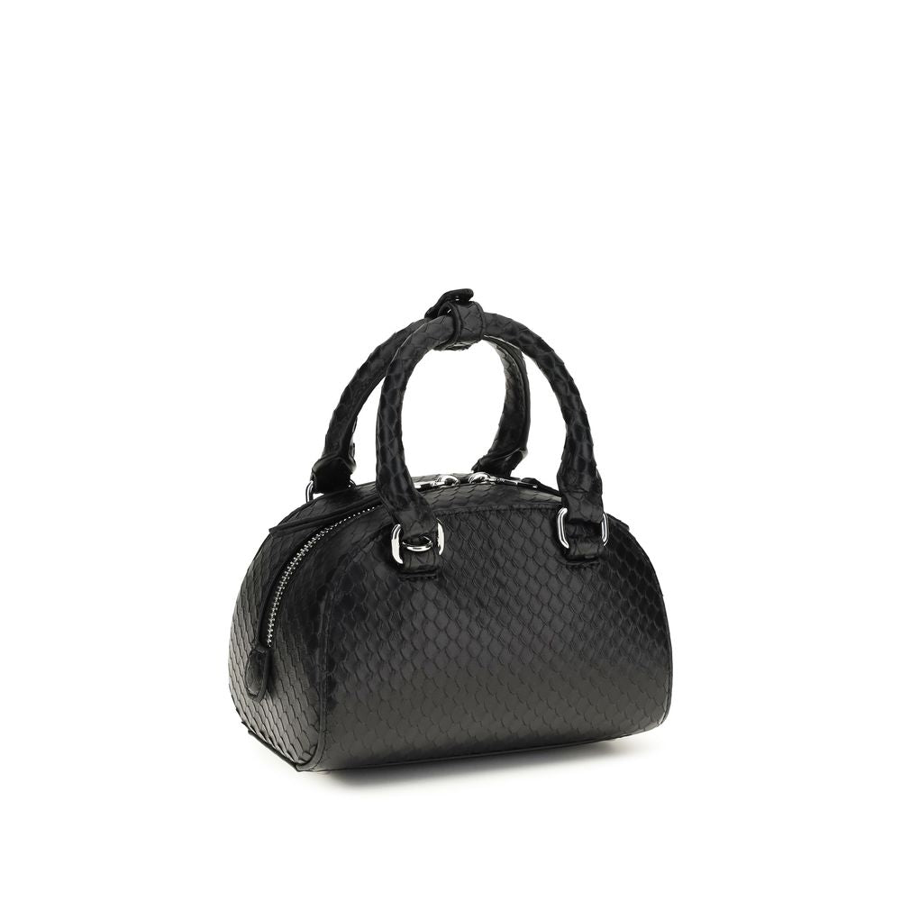 Τσάντα satchel Diesel 1DR Dome από μαύρο δέρμα