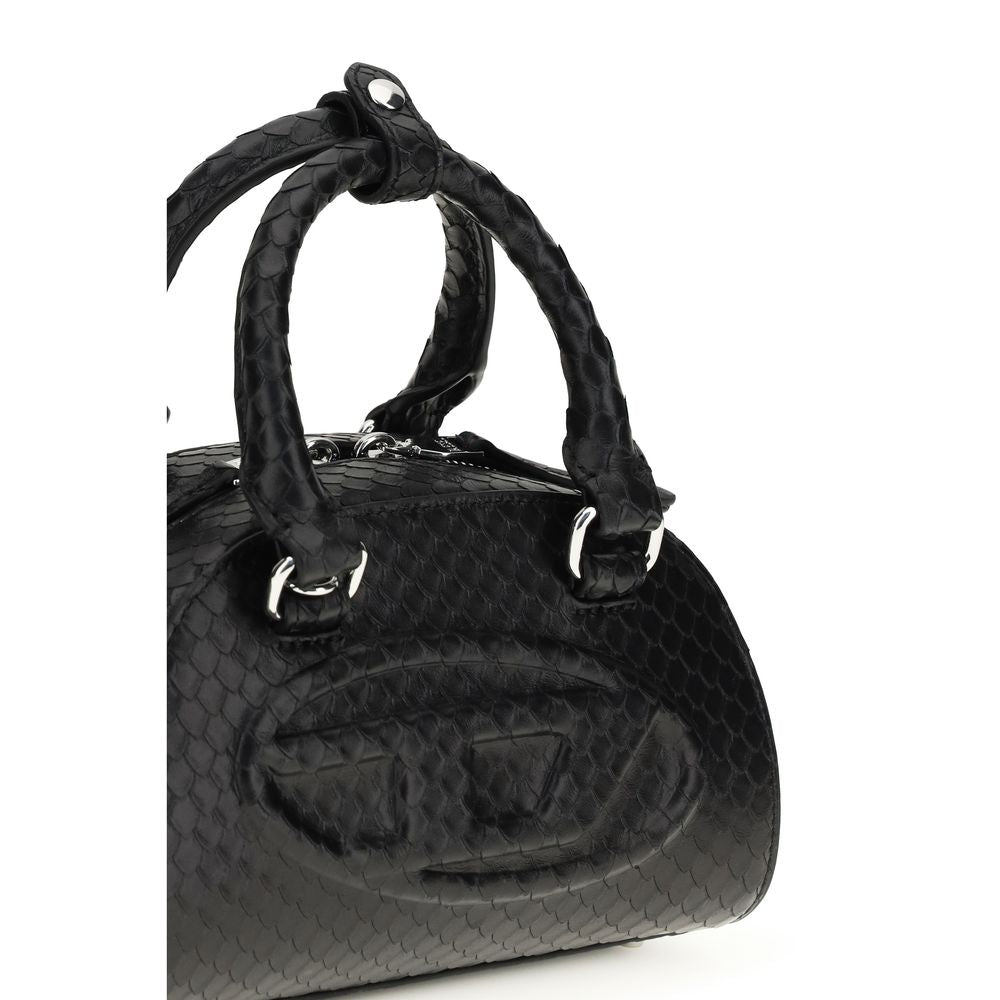 Τσάντα satchel Diesel 1DR Dome από μαύρο δέρμα