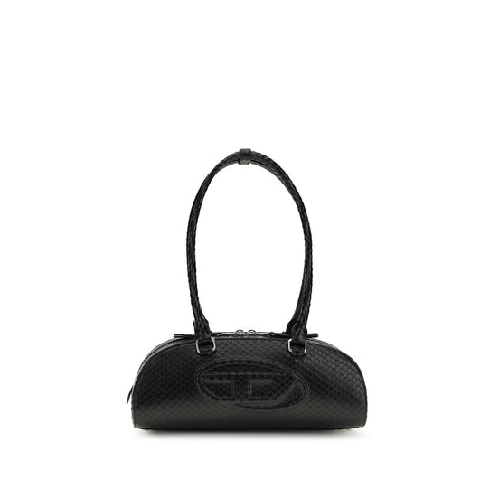 Diesel 1DR Dome Black Leather Shoulder Bag