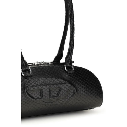 Diesel 1DR Dome Black Leather Shoulder Bag