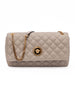 Versace Taupe Quilted Leather Shoulder Strap Bag