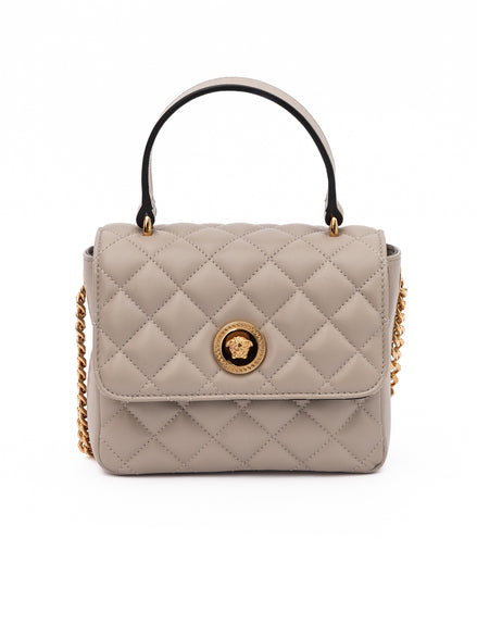 Τσάντα Χειρός Versace Καπιτονέ Δέρμα Taupe