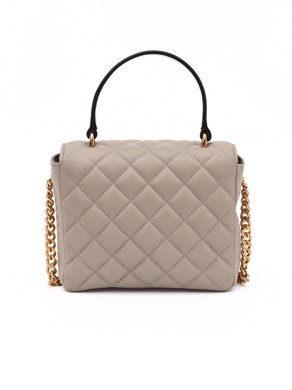 Τσάντα Χειρός Versace Καπιτονέ Δέρμα Taupe