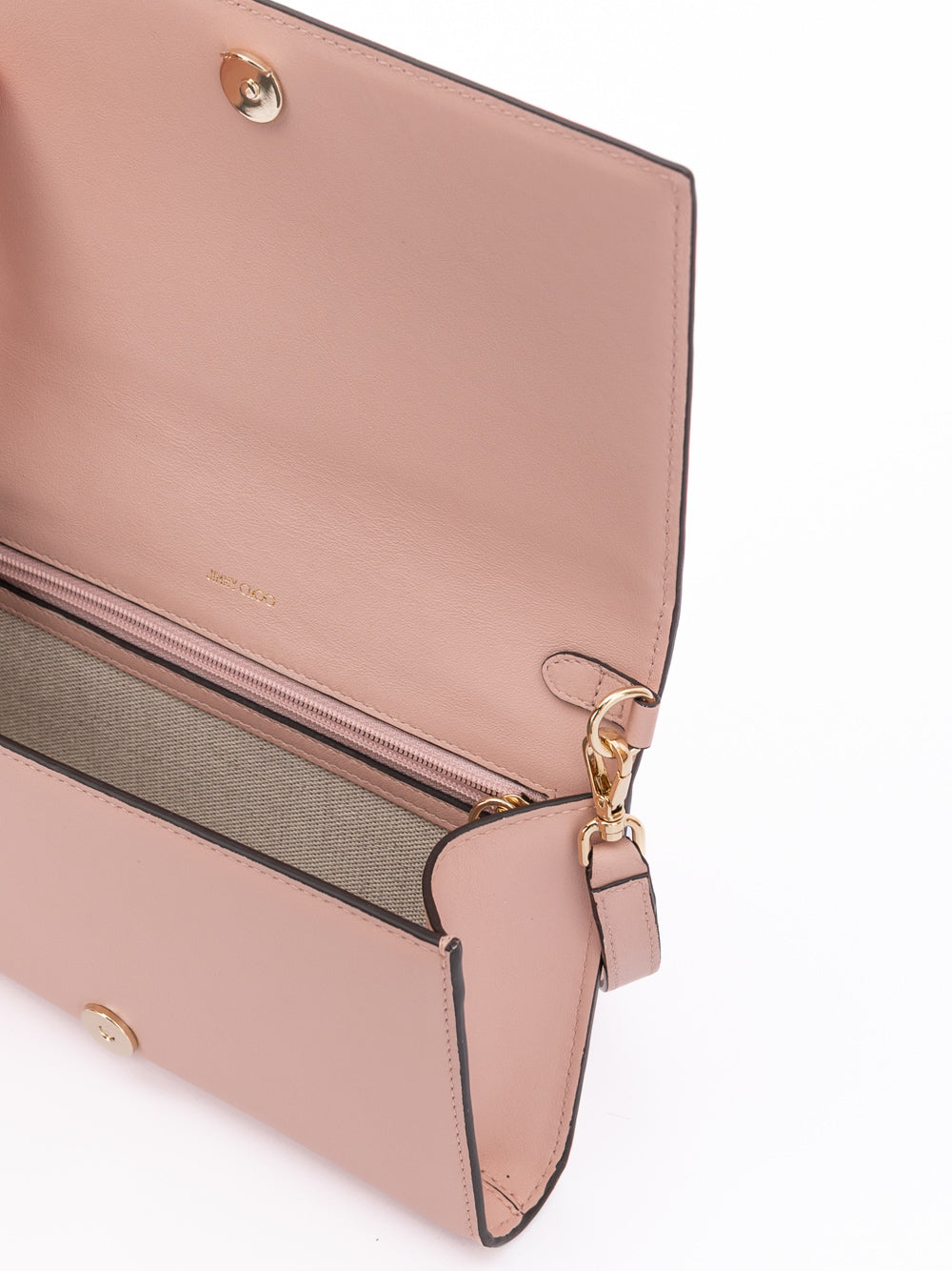 Τσάντα Ώμου Jimmy Choo Podwer Pink Avenue από Δέρμα