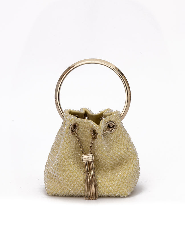 Τσάντα Jimmy Choo Yellow Bon Bon Micro Crystals Bucket