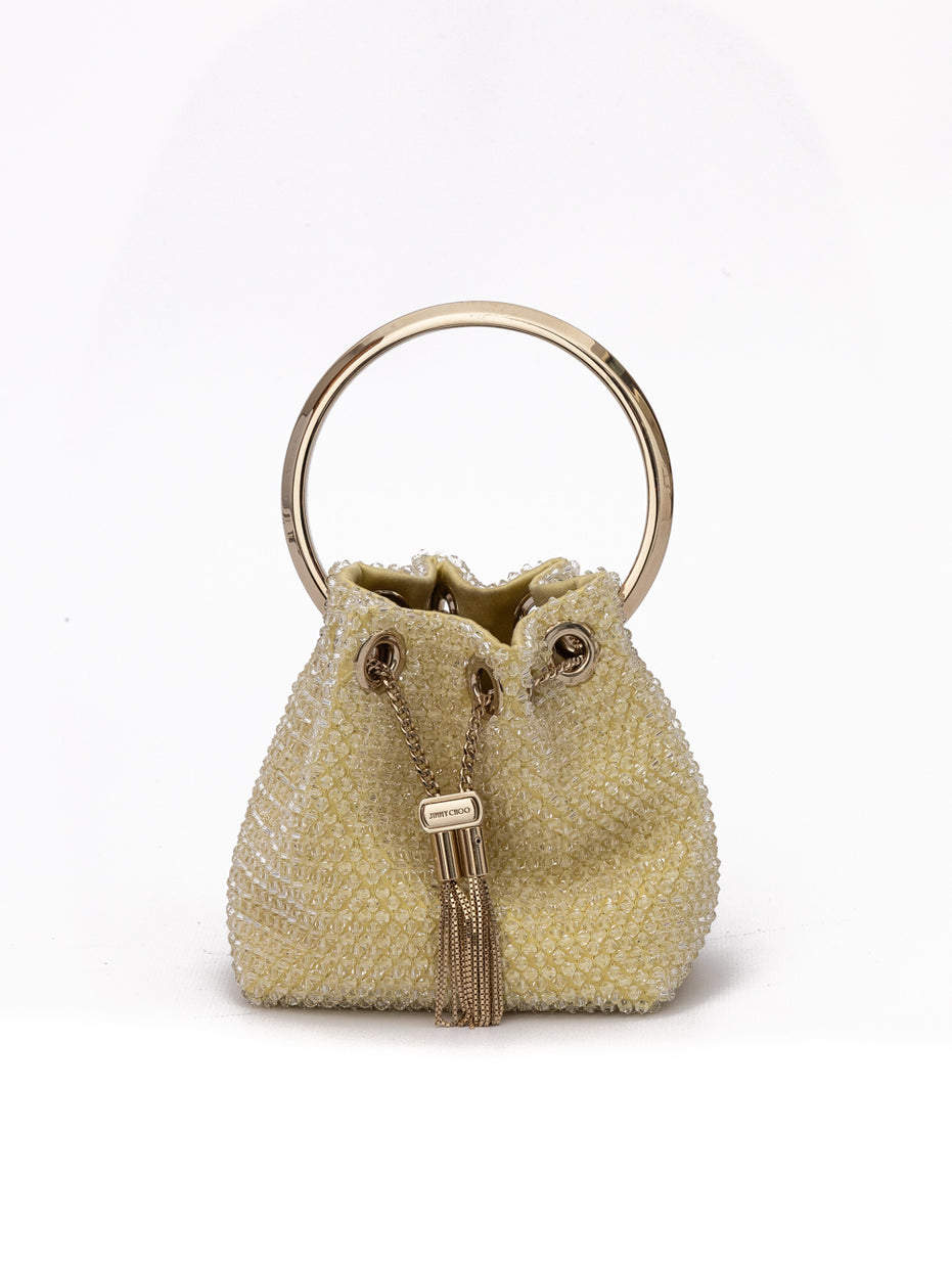 Τσάντα Jimmy Choo Yellow Bon Bon Micro Crystals Bucket