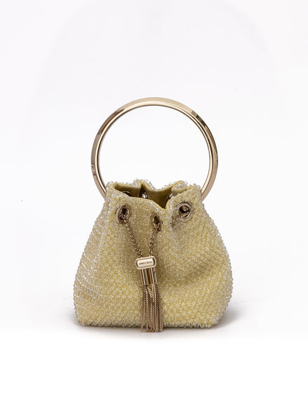 Τσάντα Jimmy Choo Yellow Bon Bon Micro Crystals Bucket
