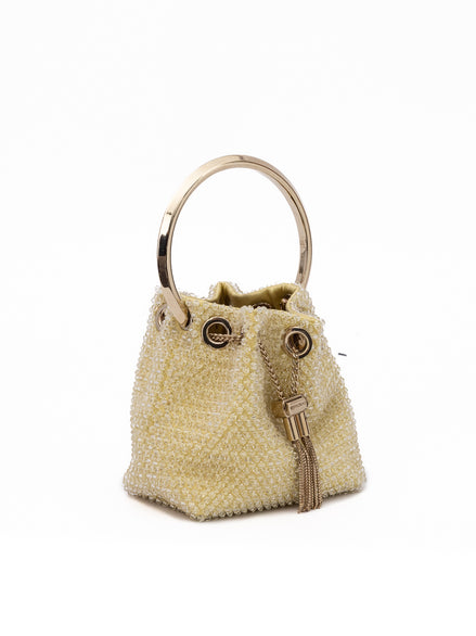 Τσάντα Jimmy Choo Yellow Bon Bon Micro Crystals Bucket