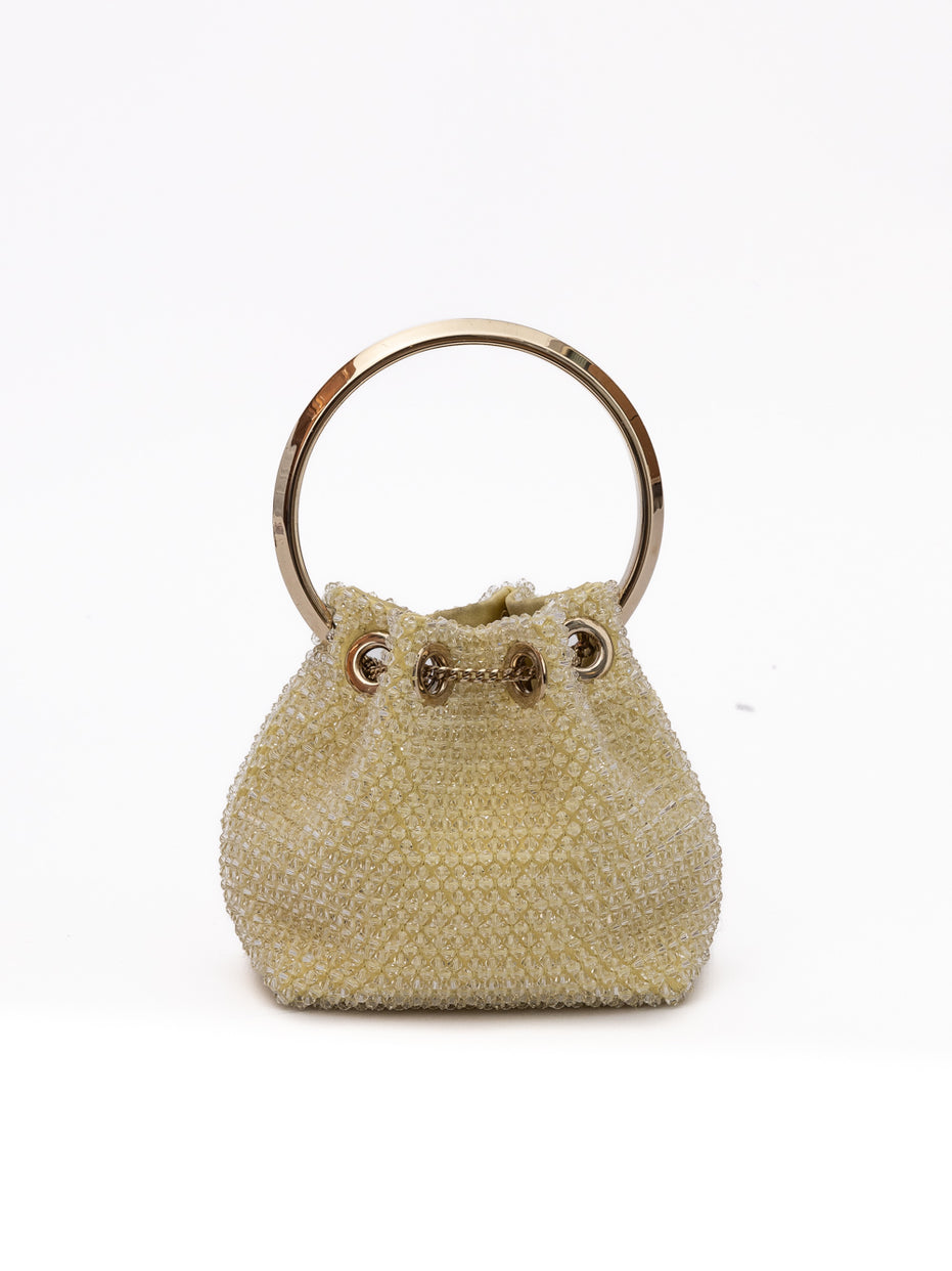 Τσάντα Jimmy Choo Yellow Bon Bon Micro Crystals Bucket
