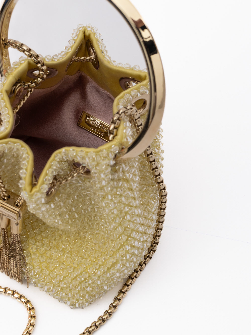 Τσάντα Jimmy Choo Yellow Bon Bon Micro Crystals Bucket