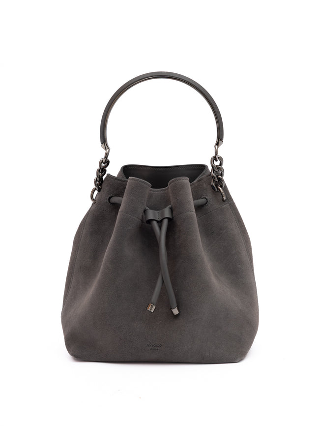 Jimmy Choo Σκούρο Γκρι Bon Bon Suede Bucket