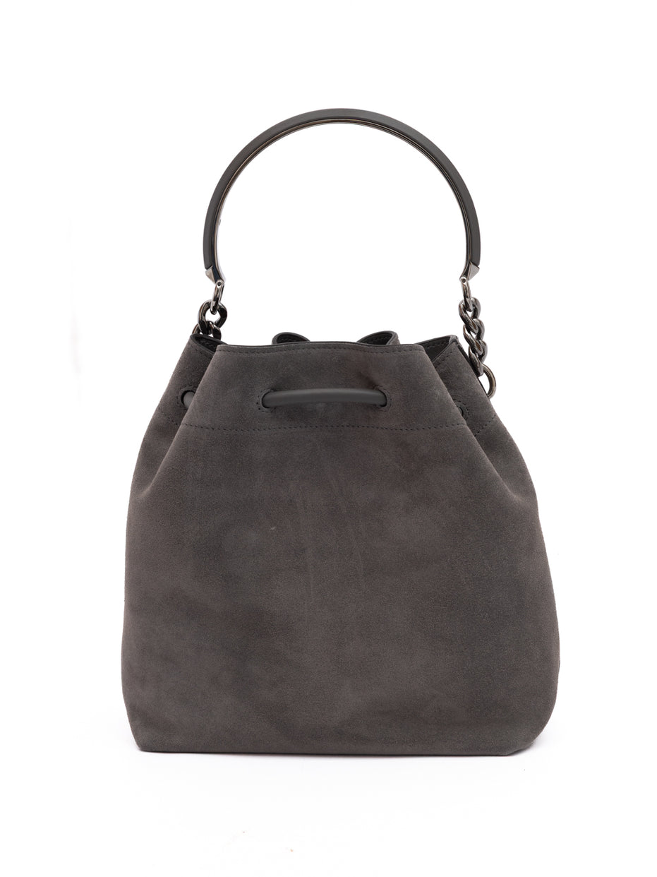 Jimmy Choo Σκούρο Γκρι Bon Bon Suede Bucket